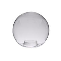 Abat-jour sphérique en verre soufflé transparent, fileté E27, pour lampe (200 mm), type bulle, pour lampadaire