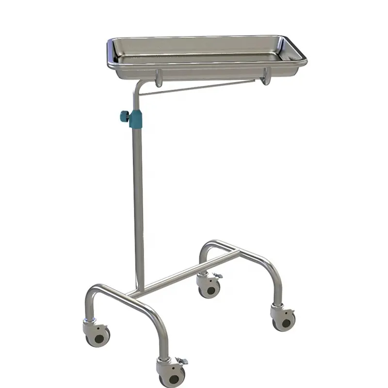 ORP-TS27 Whole Sale OEM Height Adjustable 304/201 SS Medical Surgical Table Mayo Trolley
