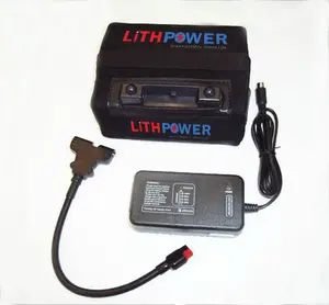 factory price 12v 18ah 22ah 25ah lithium ion lifepo4 battery pack with t-bar and charger for golf trolleys