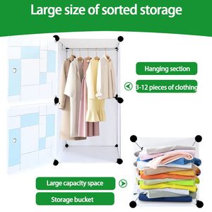 Desain cantik portabel 6 kompartemen pengatur penyimpanan DIY sederhana plastik lemari mebel untuk lemari pakaian perempuan - Product Image 5