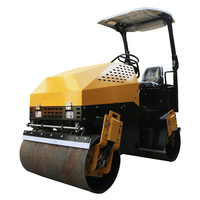 Compacteur routier vibrant à double tambour de 1 à 3 tonnes, mini-compacteur d'asphalte, machine de construction, compacteur de sol