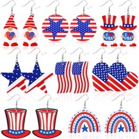 8 paires de boucles d'oreilles de fête pour femmes, boucles d'oreilles en acrylique Mardi Gras, design double face, boucles d'oreilles pendantes en forme de couronne, bijoux décoratifs