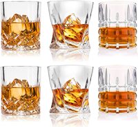 Ensemble de verres à eau texturés en cristal pour whisky, bière, vin, lait, jus, expérience de boisson améliorée Type transparent