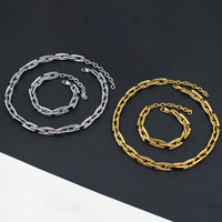 Collier en acier inoxydable 316L pour femme, chaîne à maillons géométriques, tendance, collier/bracelet en acier inoxydable pour femme