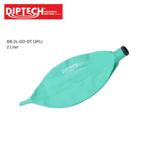 Sac respiratoire jetable vert à trois plis, sans latex, en néoprène, capacité adulte 2 litres, raccord de 22 mm, OEM - Product Image 1