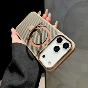 เคสโทรศัพท์แบบแม่เหล็กคาร์บอนไฟเบอร์สำหรับ iPhone 17 Air 17 ฝาหลังพร้อมที่ยึดหมุนได้ 360 องศาสำหรับ iPhone 17 16 15 - Product Image 4