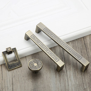 Antique Bronze Cabinet Door Handles Bar Shape Zinc Alloy Minimalist Design For Drawers Cabinet Doors <b>Wardrobe</b> - Product Image 1