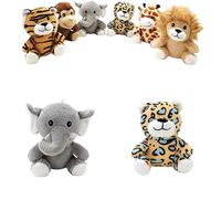 Mini peluche douce personnalisée animaux de la jungle porte-clés en coton écologique petites poupées mignon Lion éléphant jouets en peluche enfants
