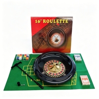 Jeu de roulette de 16 pouces avec tapis de table, jetons, cartes, kit complet, jeu de casino pour la maison, les fêtes, les bars, le divertissement, jouet
