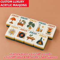 Mahjong Direct Usine : Ensemble de Tuiles Personnalisées Mid-Century pour la Maison, Jeu de Table en Acrylique Premium, Cadeau d'Entretenissement et de Pendaison de Crémaillère