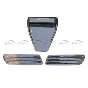 1 ensemble/3 pièces de couvercles d'admission d'air avant en fibre de carbone style H1 pour capot de Mitsubishi Lancer EVO X 10ème génération 2008-2009 - Product Image 4