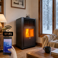 Poêle à granulés de bois intelligent WiFi 2026 à double mode avec fonction de cuisson pour café et restaurant