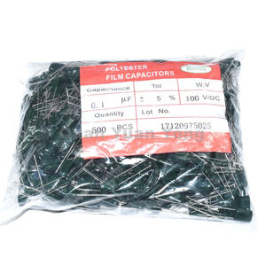 ตัวเก็บประจุแบบฟิล์มโพลีเอสเตอร์100 104J 5% 0.1uF <span class=keywords><strong>2A104J</strong></span> 2A104 - Product Image 4