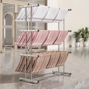Estante plegable de acero inoxidable para secar toallas, ideal para peluquerías, lavaderos de autos, hoteles y patios - para toallas de mano y de baño - Product Image 3