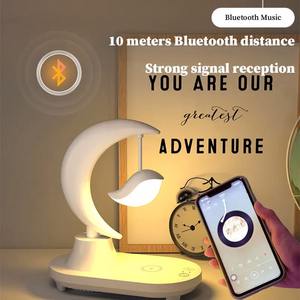 Lámpara de Noche con Altavoz Bluetooth, Ambiente Colorido, Carga Inalámbrica Inteligente, Lámpara de Escritorio Creativa, Lámpara de Noche, Luz Ambiental - Product Image 4