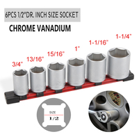 KAFUWELL SS4067G 6 pièces 1/2" Dr. Jeu de douilles en acier au chrome-vanadium pour réparation automobile, garantie 1 an, vente chaude