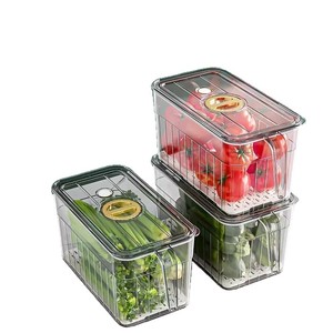 Boîte <span class=keywords><strong>de</strong></span> rangement hermétique pour <span class=keywords><strong>réfrigérateur</strong></span> avec dateur et plateau <span class=keywords><strong>de</strong></span> drainage, en PET sans BPA, pour fruits et <span class=keywords><strong>légumes</strong></span>, vente en gros, OEM - Product Image 6
