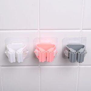 <b>Mop</b> Holder <b>Wall</b> Mounted Adhesive Clip Punch Free Storage Rack For Bathroom Kitchen <b>Mop</b> Broom Organizer Heavy Duty Hook - Product Image 3