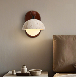 Lámpara de Pared de Piedra Huangdong, LED E27 con Interruptor, Iluminación para Dormitorio y Sala de Estar - Product Image 1