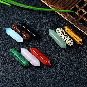 Colgante Hexagonal <span class=keywords><strong>de</strong></span> Doble Punta Hongzhuo, Cristal Natural en Bruto, Ojo <span class=keywords><strong>de</strong></span> Tigre, Cristal Rosa Tallado, Accesorios <span class=keywords><strong>de</strong></span> Joyería DIY con <span class=keywords><strong>Grabado</strong></span> - Product Image 3
