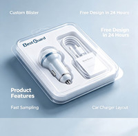 Emballage de vente au détail personnalisé en blister pour allume-cigare de voiture, blister transparent en PET pour accessoires électroniques automobiles