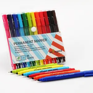 12pcs Promotional Slim Barrel Multi Color CD DVD Permanent Marker Pen Set