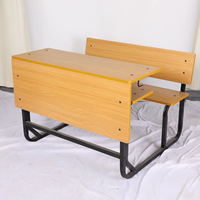 Meubles de classe OEM/ODM, table et chaises en bois pour 2 personnes, panneau MDF de 18 mm, pour les écoles du collège/du secondaire et de l'université