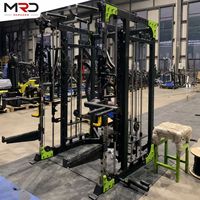 Máquina Smith Multifuncional Todo en Uno para Gimnasio con Cable Crossover, Torre de Pesas, Rack de Sentadillas, Lat Pulldown y Remo Bajo