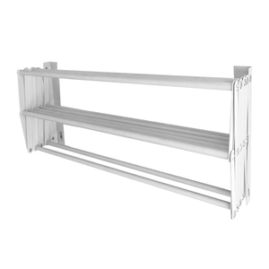 Séchoir à linge mural en aluminium pliable de 80cm en accordéon rétractable pour buanderie tour de salle de bain - Product Image 3