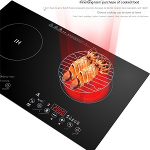 Cuisinière en céramique de cuisine OEM 2000W Grill 2 brûleurs Cuisson Cuisinière en céramique électrique Infrarouge Double plaques à induction Plaques de cuisson - Product Image 6