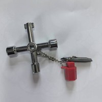 Clé à cliquet multifonctionnelle en alliage d'argent de qualité industrielle, anti-étincelles, 1/4 pouce, pour compteur d'eau, clé de valve, triangle interne