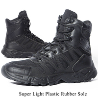 Bottes tactiques en cuir pour hommes, toutes saisons, confortables, respirantes, avec logo, semelle en caoutchouc solide, directement de l'usine