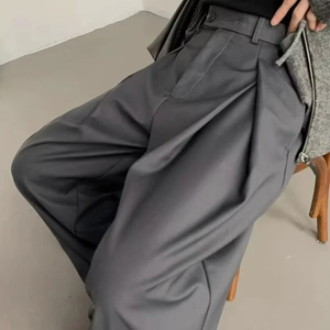 <span class=keywords><strong>Pantaloni</strong></span> da Uomo Casual in Stile Americano Drappeggiati con Pinces a Gamba Dritta e Vestibilità Ampia, Eleganti in Pettinato Stile High Street con Servizio OEM - Product Image 2