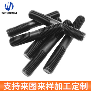 สลักเกลียวสองหัวความแข็งแรงสูง เกรด 8.8 เกลียวเต็มตัว เหล็กกล้าคาร์บอน Q235 ชุบดำ สำหรับอุปกรณ์สื่อสาร - Product Image 4