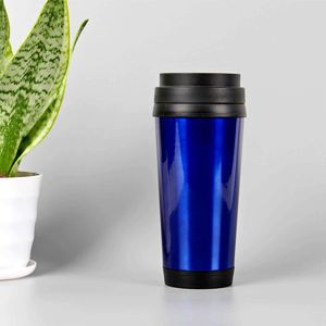 Blue Stainless Steel Travel Tumbler Double Wall Vacuum <b>Insulated</b> With Lid Minimalist Design For On The Go Use - Product Image 1