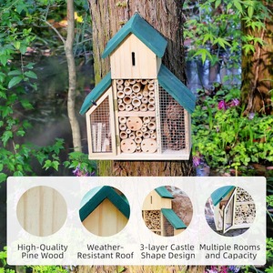 Casa <span class=keywords><strong>de</strong></span> Abejas Colgante <span class=keywords><strong>de</strong></span> Madera para Decoración <span class=keywords><strong>de</strong></span> Jardín, Hotel para Insectos, para <span class=keywords><strong>Mariposas</strong></span> y Mariquitas, <span class=keywords><strong>Refugio</strong></span> <span class=keywords><strong>de</strong></span> Bambú para Mascotas - Product Image 3