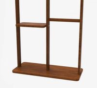 Porte-vêtements double couche, Portemanteaux en bois personnalisables avec logo, Porte-manteaux avec étagère, Porte-vêtements moderne