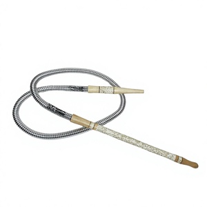 Chicha authentique artisanale Khalil Maamoon Frosted Modern Brass Core Seashell Ice Omda Sadaf, ensemble complet - Product Image 2