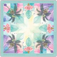 Jeu de Mahjong Américain Moderne de Luxe en Acrylique Cristal Bleu Clair, Tuiles à Motif Floral Coccinelle Porte-Bonheur Personnalisées, Cartes Joker, Portable