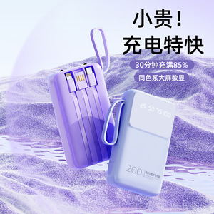 20000mAh High Capacity Power Bank-Type-<strong>C</strong> 10W Fast Charging EU Plug <strong>Double</strong> USB Ports Built-in Cables Gift Option - Product Image 3