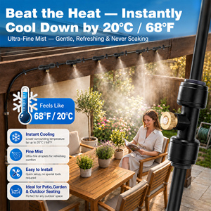 Outdoor Cooling Fine Misting System for Patio Backyard Greenhouse Garden Landscape Mist & Humidification - Product Image 3