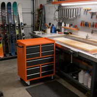 Chariot à outils moderne professionnel OEM d'usine, neuf, avec 9 tiroirs, en acier thermolaqué, pour atelier et garage