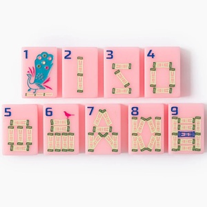 Customizable 160-<b>pc</b> Pink-Acrylic American Mahjong Tiles, Bulk Luxury <b>Set</b> with Single Layer Carving, Oh My Mahjong - Product Image 1