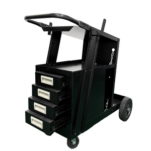 Chariot de soudage avec 4 tiroirs pour soudeur MIG, soudeur <span class=keywords><strong>TIG</strong></span> et découpeur plasma, grande capacité de rangement robuste 360 °   Chariot de soudage roulant - Product Image 1