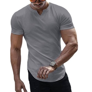 <span class=keywords><strong>T</strong></span>-shirt décontracté uni respirant à col en V pour homme, coupe droite, collection Printemps/É<span class=keywords><strong>t</strong></span>é <span class=keywords><strong>2022</strong></span>, disponible sur AliExpress (vente transfrontalière) - Product Image 4