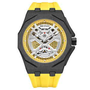 Montre pour homme Design squelette tendance Montre-bracelet sport étanche et lumineuse avec bracelet en silicone - Product Image 3