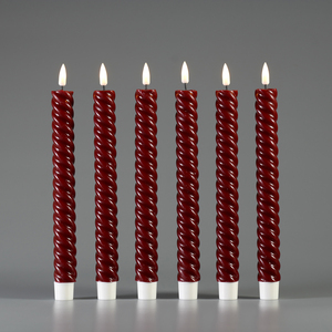 Juego de 6 Velas Cónicas LED sin Llama de Parafina de Matti, con 10 Llaves, Efecto 3D de Llama Realista - Product Image 2