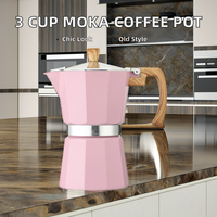 Cafetière Moka carrée en aluminium de style italien classique, isolation thermique 0-6 heures, style européen, couleur personnalisable