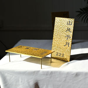 Letrero de puerta, diseño de textura empotrada, letrero publicitario de letrero de metal dorado, personalización de letrero de empresa - Product Image 5