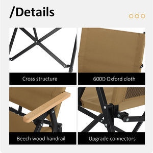 Chaise pliante légère avec accoudoirs pour extérieur, jardin, plage, pêche, camping – Facile à plier et à ranger - Product Image 3